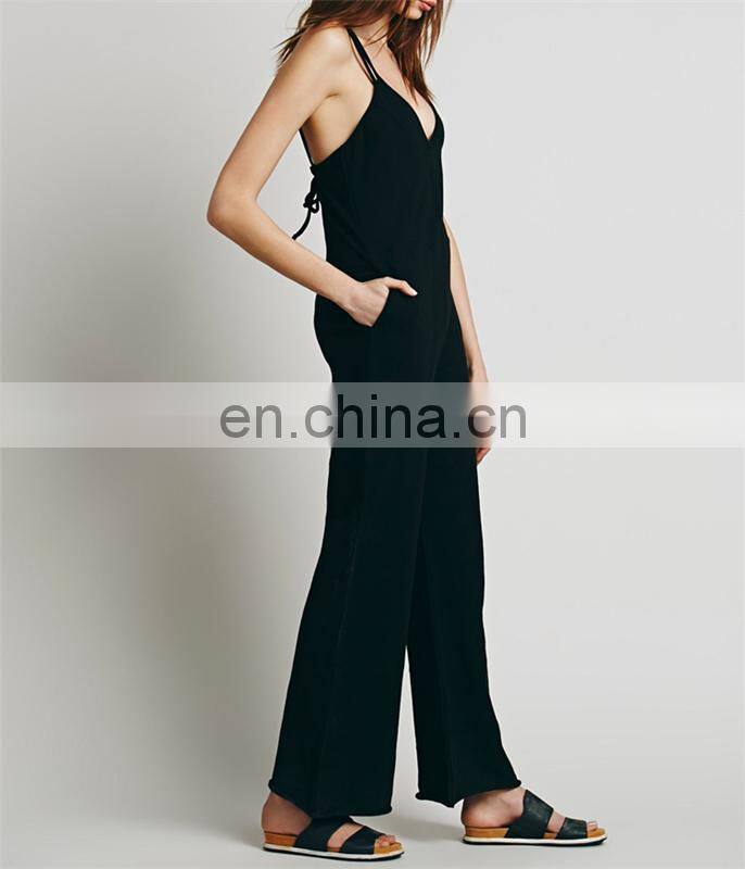 Long Pant Jumpsuit Black Polyester Jumpsuit Designer Jumpsuit Women