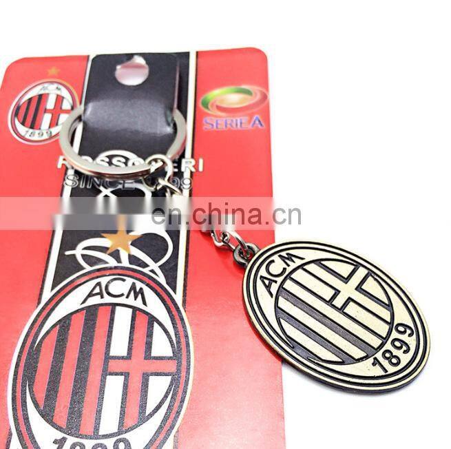 Europe's Football leagues Club Keychain Soccer Club Logo Bronze Keychain