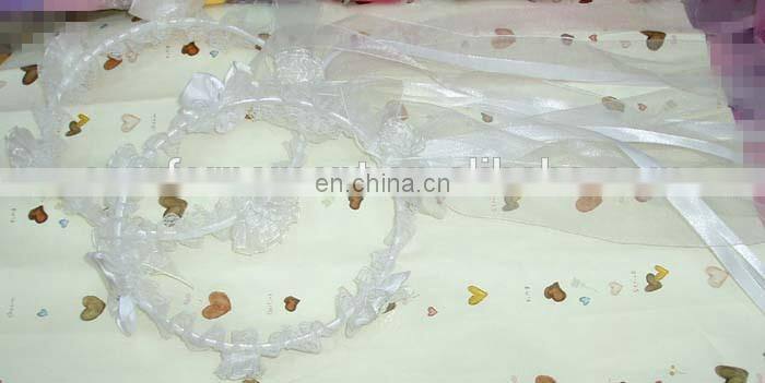 New 2014 High Quality Graceful Wedding /Bridal Veil For Flower Girl,Perfect White&Pink Head Wreath,Head Band,Communion Veil