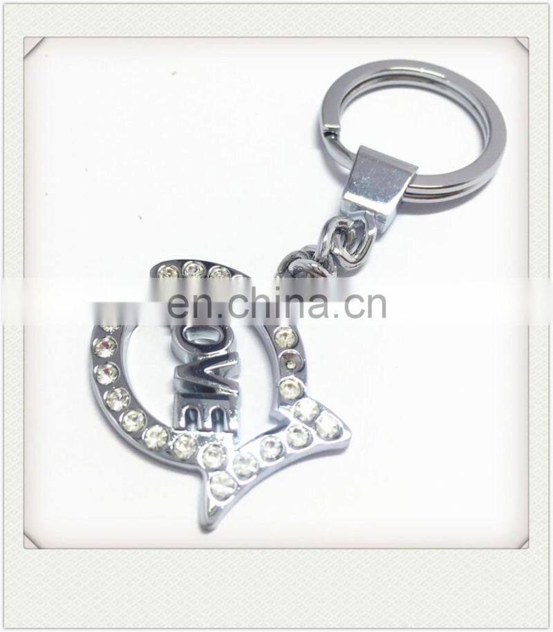 Fashion rhinestone animal metal keychain