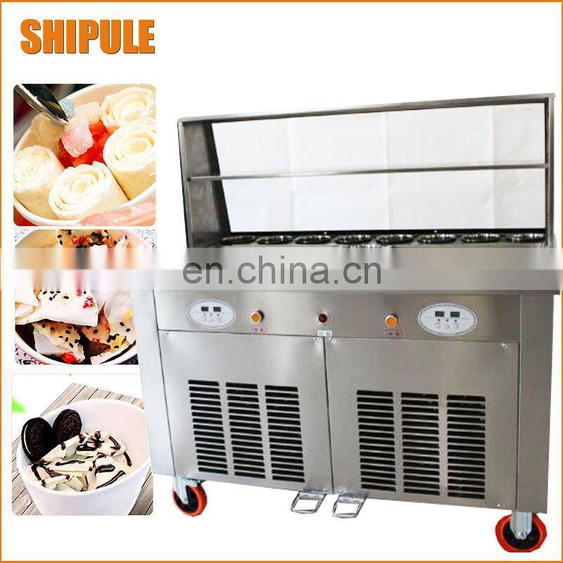 Factory Direct Sale Thailand Rolled Fried Ice Cream Machine Shanghai Factory