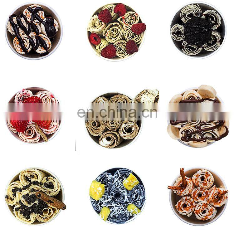 Thailand Square Pan Round Circle Pan Ice Cream Roll Machine Ice Cream Roll Making Machine