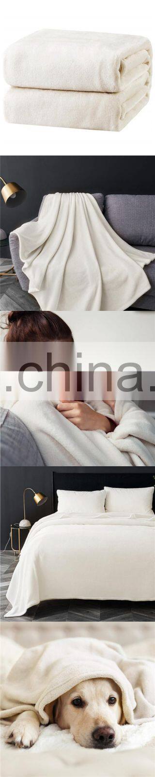 Flannel Fleece Blanket Throw Fuzzy Velvet Plush Throw Lightweight Cozy Microfiber Blanket for Bed Sofa Chair Couch Travel