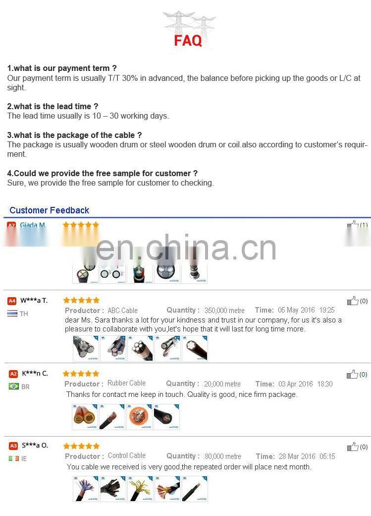 factory price electric push pull cable steering armoured 0.6/1kV power cable