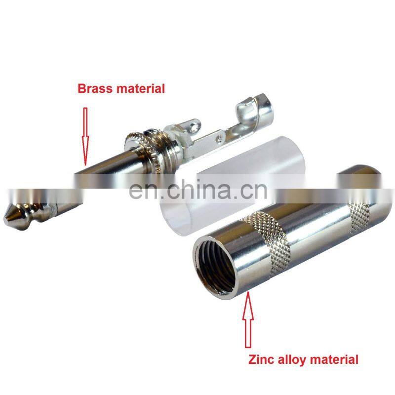 welding type straight 1/4" Plugs for Patch Cables, Balanced Cables, Snakes - TRS Male Stereo 1/4 Inch Phono 6.3mm Phone Plug