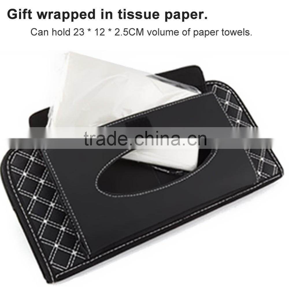 New Double-Deck Auto Car Visor CD/DVD Bag Storage Holder/Tissue Bag,Red+Black