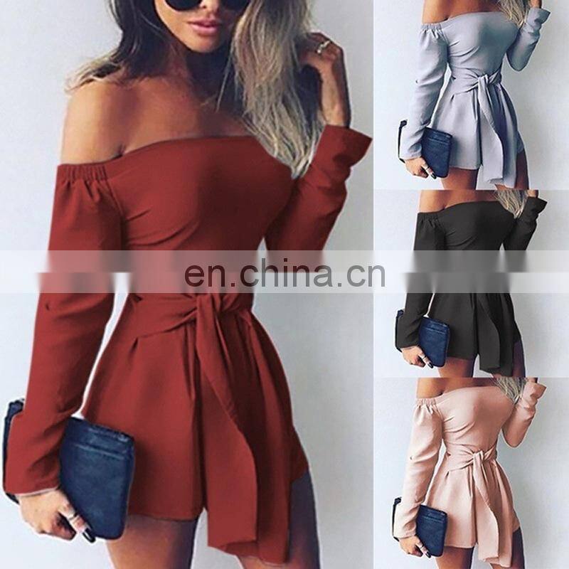 Spring and summer new fashion trend plus size jumpsuit one-shoulder waist waist women's clothing wholesale customization