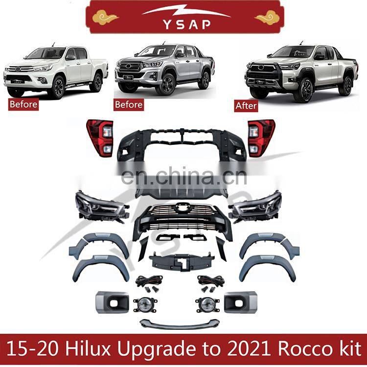 New design top quality conversion facelift upgrade body kit for 2021 Hilux Rocco