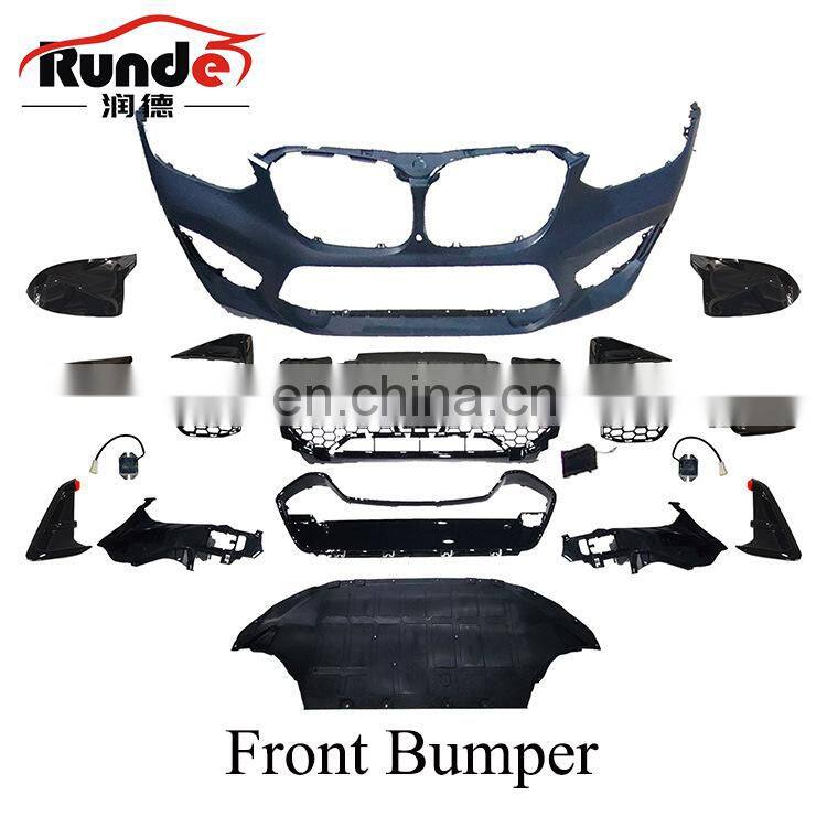 Runde Car Modification For 18+ G02 BMW X4 Upgrade To X4M Body Kit Front Bumper Rear Lip Exhaust Spoiler