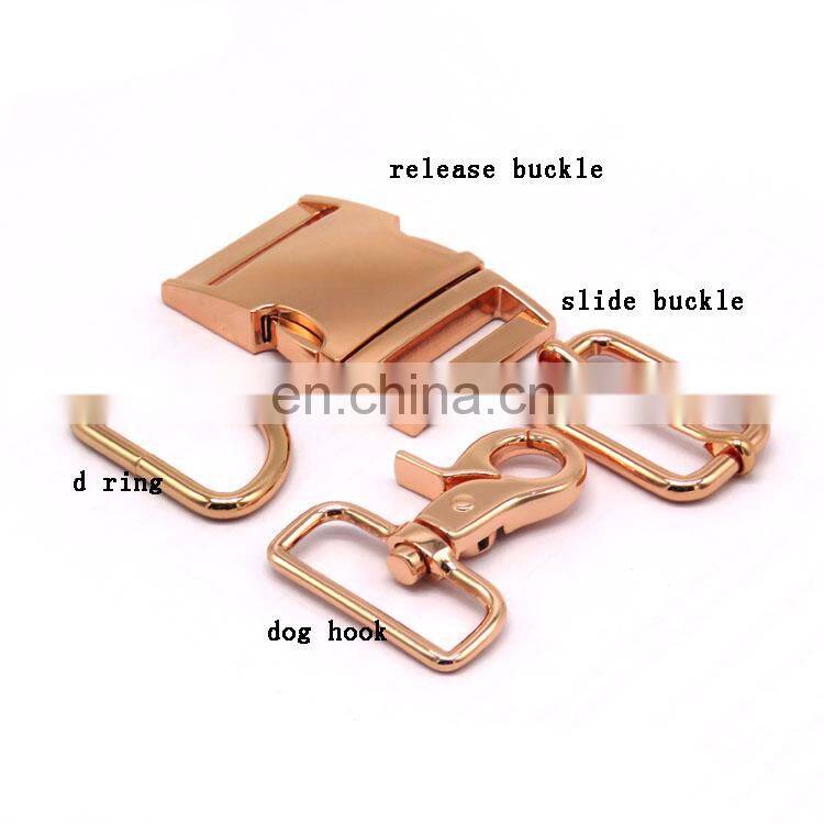 20mm Metal Accessories D rings Adjustable Slide Quick Release Buckles Dog Clips For Dog Collar And Dog Leash