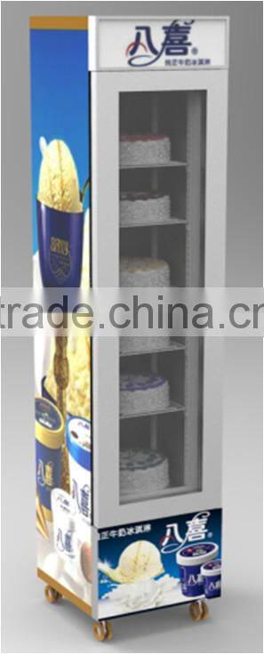 110v60hz mini glass door display ice cream vertical upright freezer