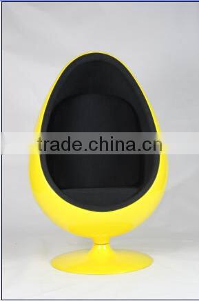 replica fiberglass cashmere Eero Aarnio Oval ball chair/bubble chair with Aluminum alloy epidermis
