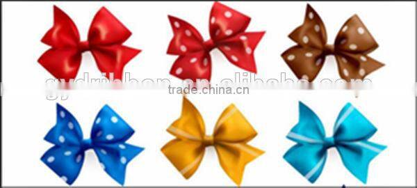 China supplier polyester pre tie/satin ribbon bow with wire twist