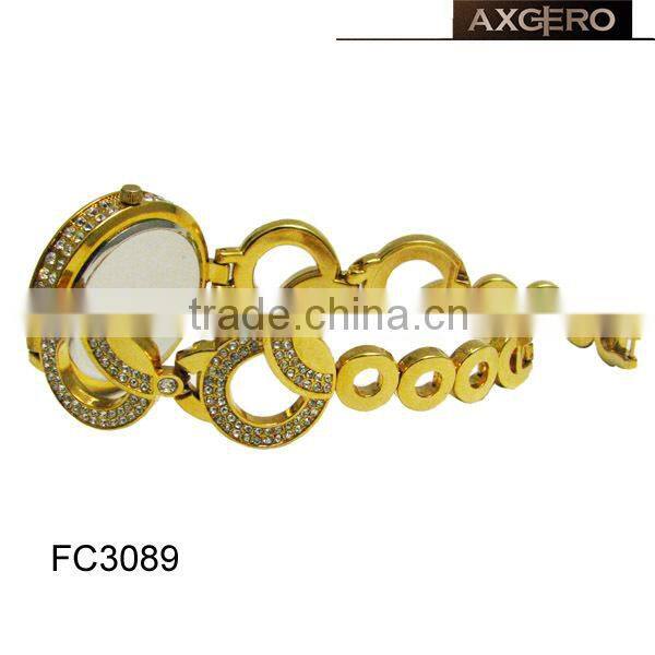 quartz alloy chain water resistant wrist watch