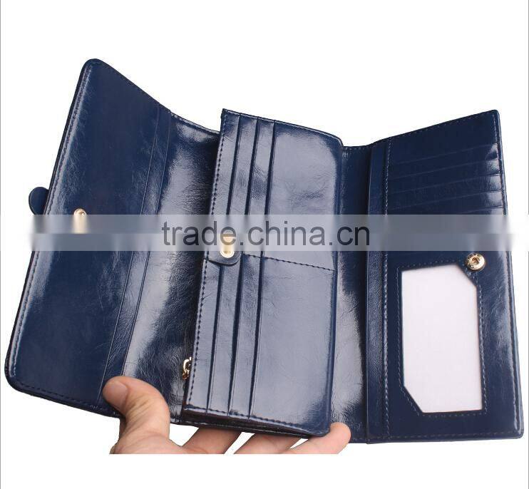 Genuine leather Rfid Blocking Fashion Lady Purse/Wallet