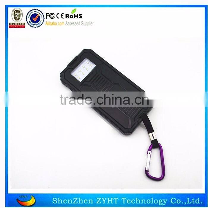 2016 Factory price 10000mah/20000mah solar mobile charger solar power bank