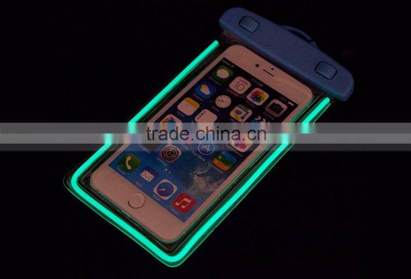 Lanyard and Luminous 4.5-6'' PVC Waterproof Bag Underwater Pouch Dirt Proof Durable Case Cover For iphone 6 plus For Samsung
