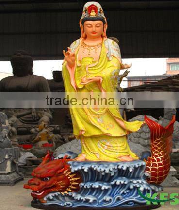 Bronze Guanyin on tiger sculpture