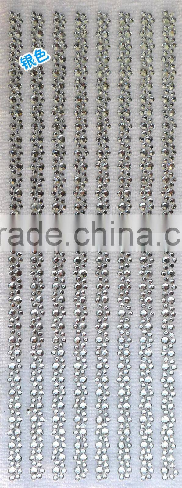 Fast delviery time 8 lines crystals resin stones sticker