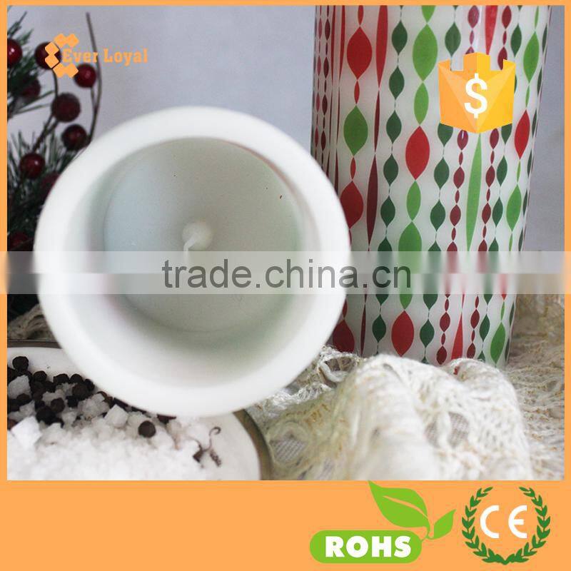 Custom Pattern Print Flameless Energy Saving LED Candle With A Soft Pale Yellow Flame