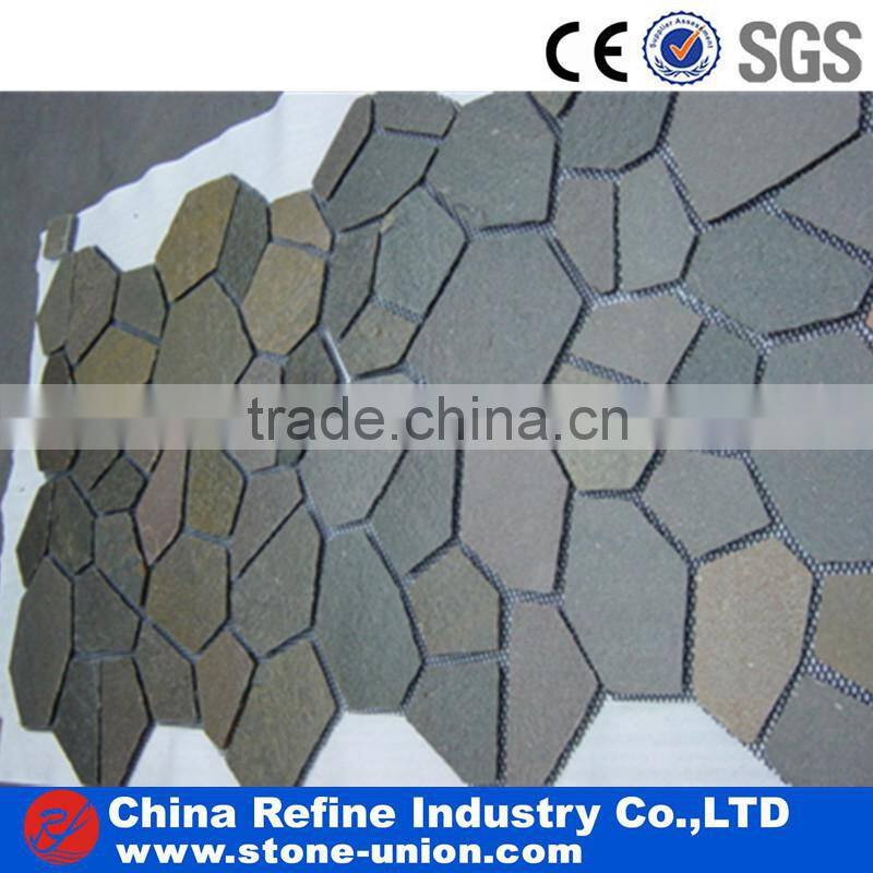 Beige slate decorated tiles