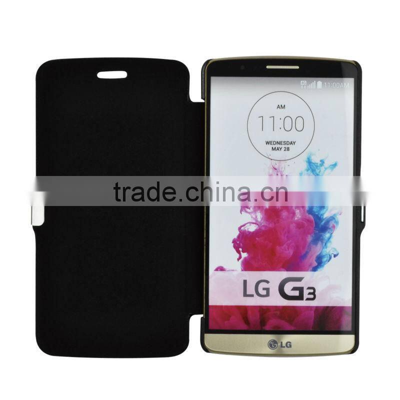 Lichee texture PU flip leather case for LG G3 D855