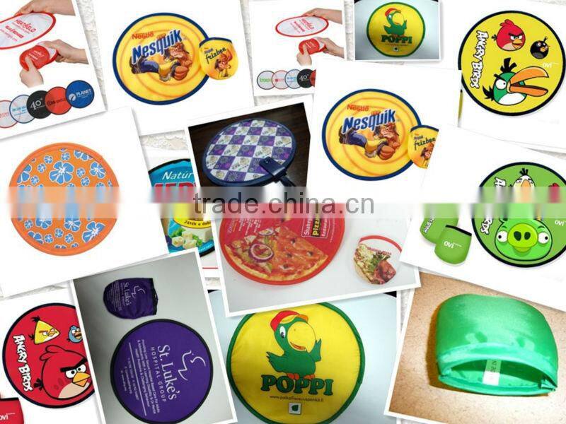 2012 promotional children's foldable nylon frisbee Eco-friendly Promotional Collapsible flying saucer