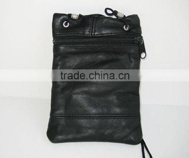 Cow Leather Passport Holder Card Holder Neck Pouch Wallet for Travel