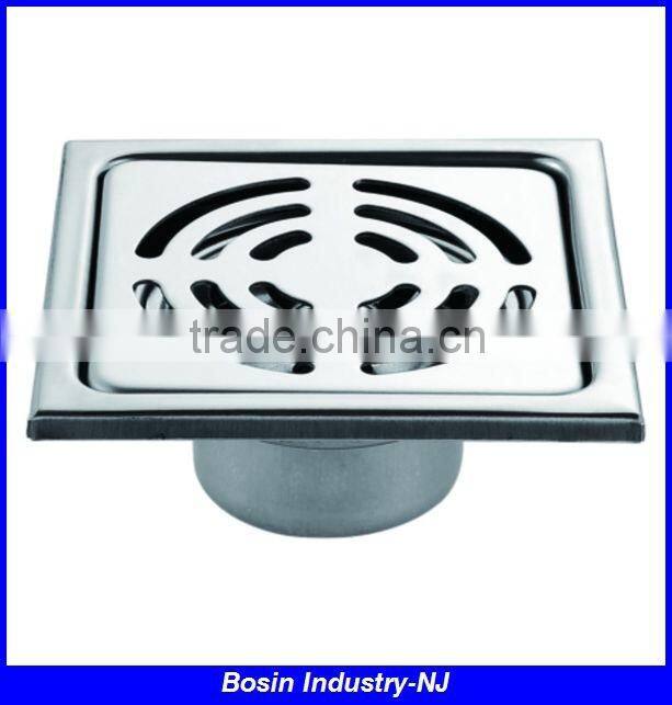 square anti smell stainless steel shower brass floor drain