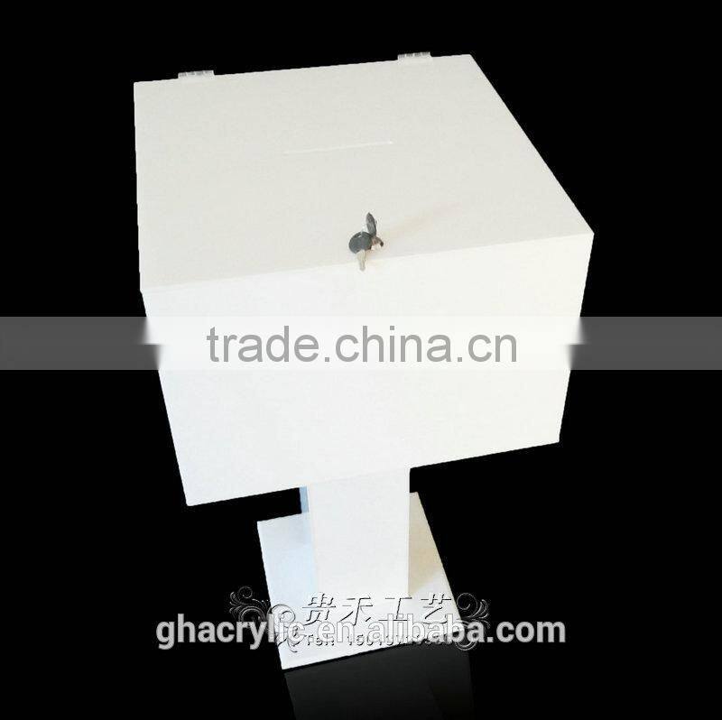GH-RJ001Shenzhen factory wholesale acrylic donation boxes with locks/white donation boxes
