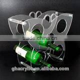 GH-RZ269 2014 Hot sale Different acrylic wine bottle rack display holder,Artistic design acrylic wine display rack