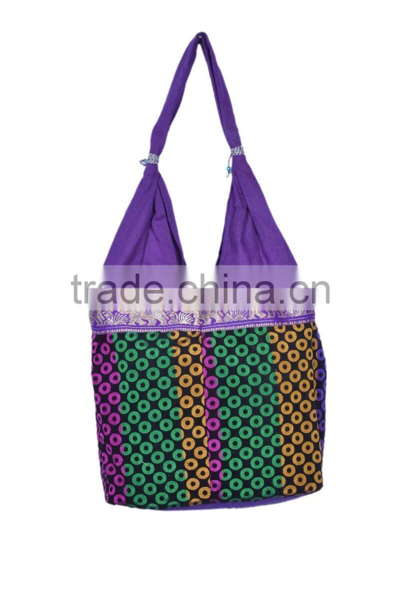 Cotton Fabric Multicolored Shoulder Bag