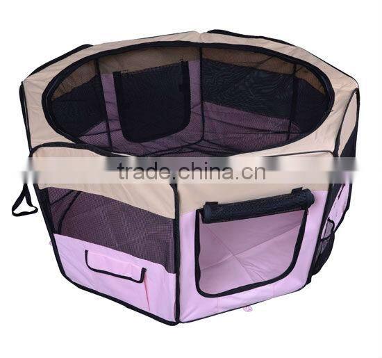 Pink 8 Panel Portable Pet Dog Play Pen Run