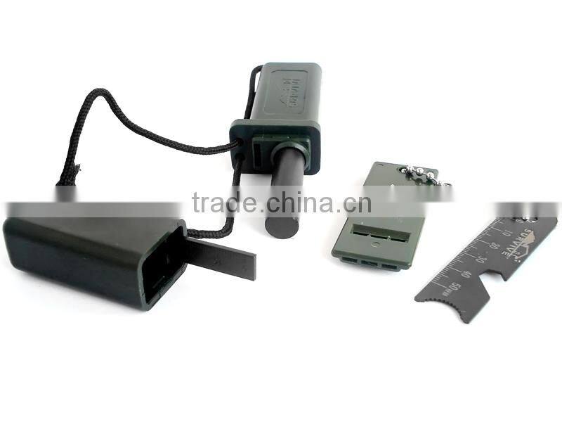 Travel Survival Kit Magnesium Fire Starter with whistle