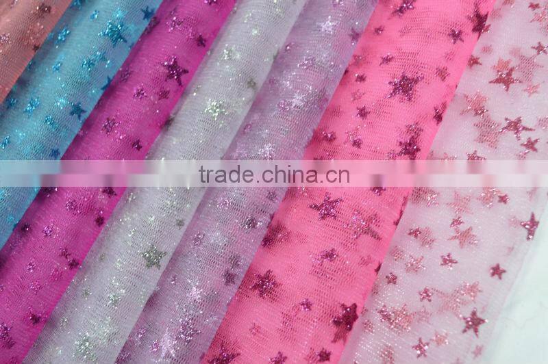 Polyester Glimmer Tulle Metallic Fabric for Decoration And Party Dress