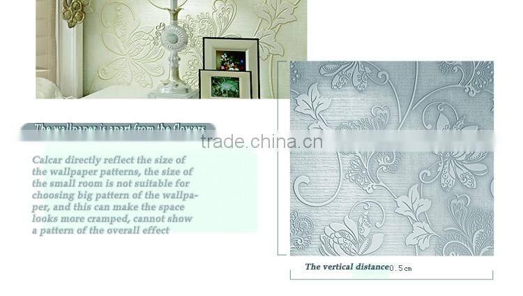 PVC waterproof deep embossed wallpaper for living room