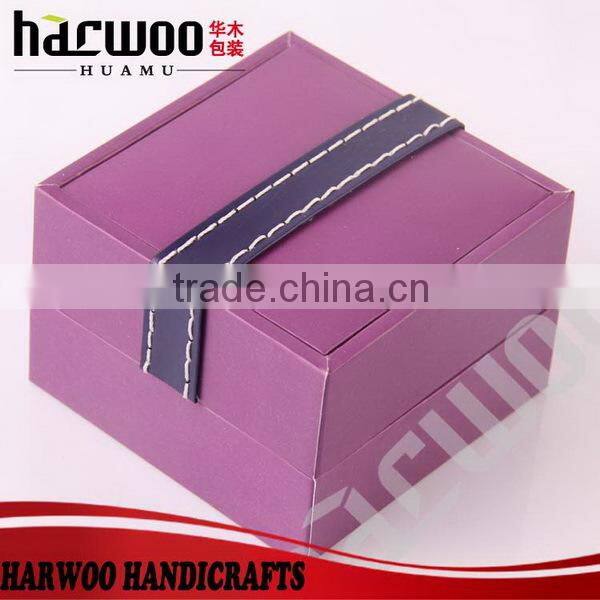 Classical leatherette paper ring box custom leather jewelry box wholesale