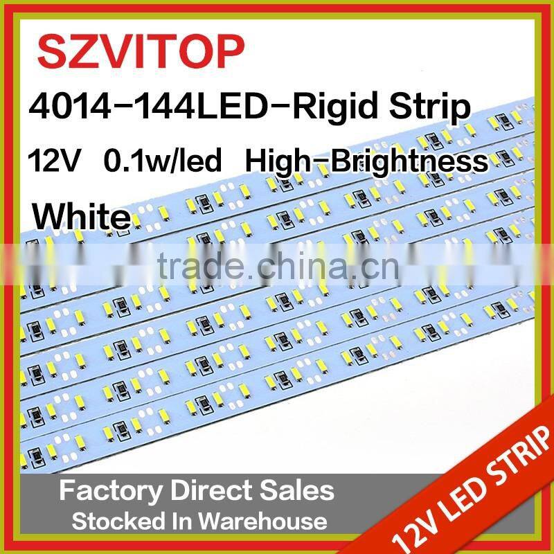 SV Dc 12V LED STRIP Super Bright 4014 144LEDs Rigid Strip white Imported chip Light Non-waterproof 12mm Width PCB 36W
