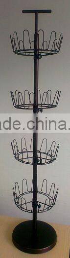 4 tier revolving metal powder coating round shoe rack
