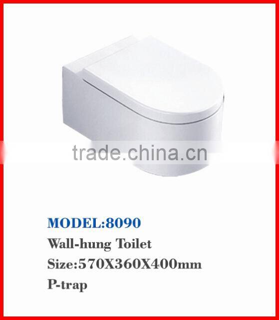 Porcelain bath white sanitary ware wall mounted toilet 8090