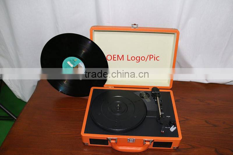 Retro Suitcase 3 Speed Stereo Record Player with turntable