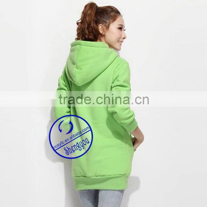 Custom quality plain women applique hoodies