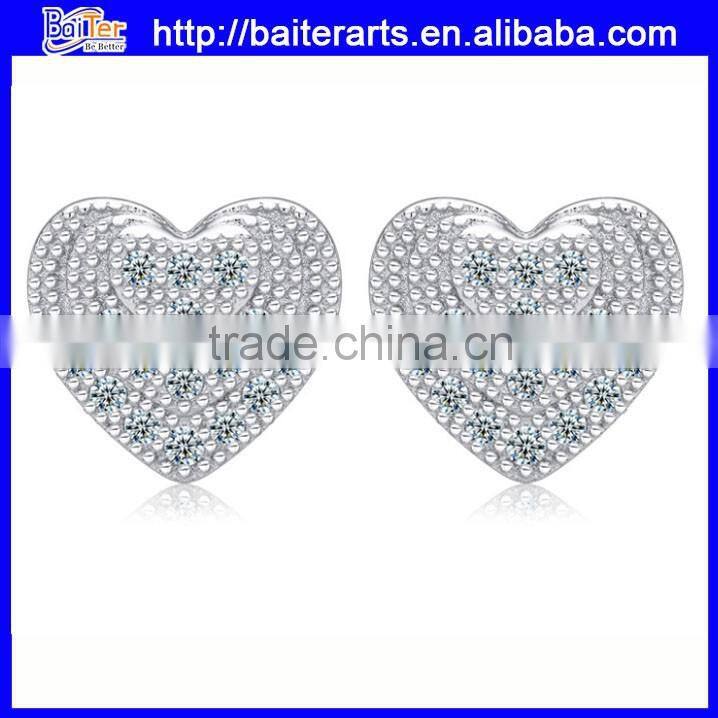 high quality earring jewelry .925 sterling silver genuine red stone earrings