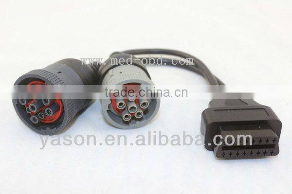 OBD2 Interface Truck Y Cable OBD2 16pin female to J1708 6pin and J1939 9pin