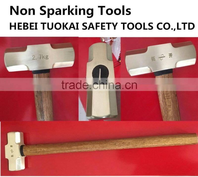 Explosion proof sledge hammers with wooden handle