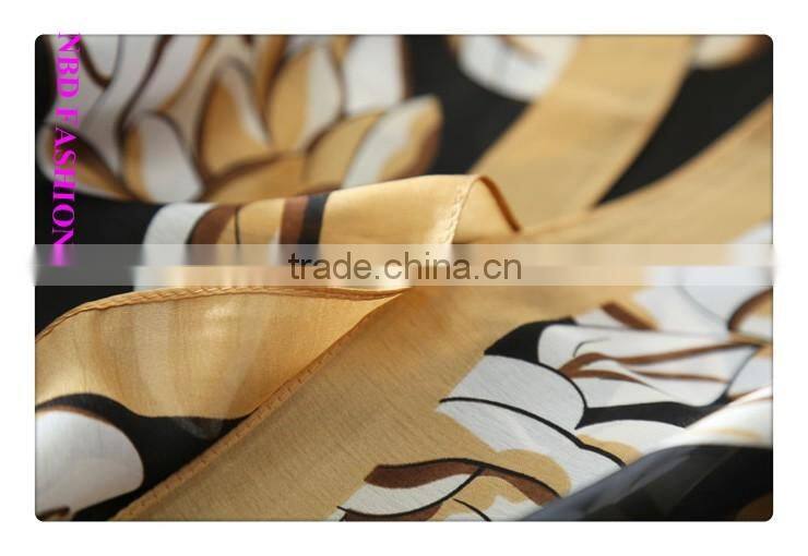 New Arrival Imitated Silk Blue Camellia Scarves and Beach shawls
