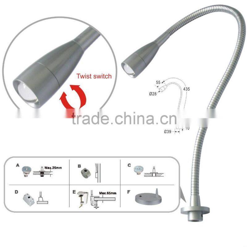 Flexible Gooseneck Reading Bed Light/ Led Table Lamp/ Iron Flexible Table Lamp (SC-E101)