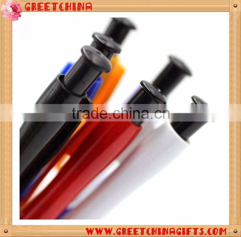 Custom Printed LOGO Clips Colorful Plastic Ballpoint Pen With Colorful Barrel