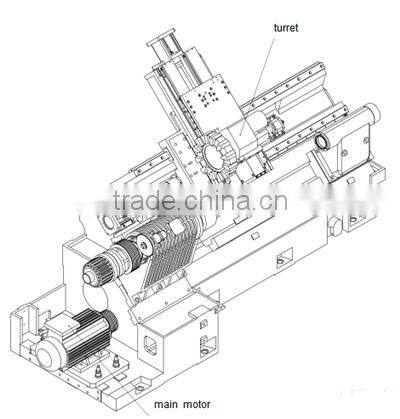 TCK700 106 mm large bore 12 station turre slanting bed CNC turning lathe machine