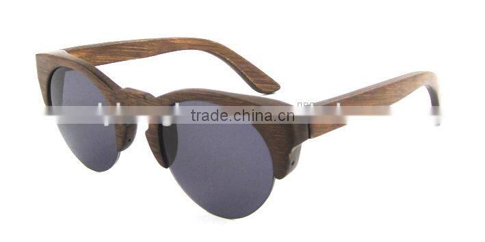 half frame bamboo sunglasses with CR39 lenses